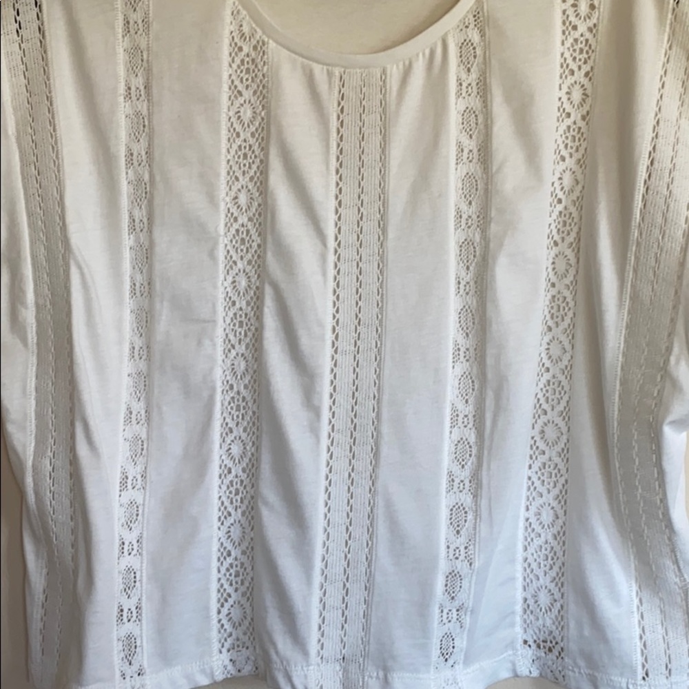 Zara Crochet T-Shirt in Ecru NWOT - Picture 7 of 8
